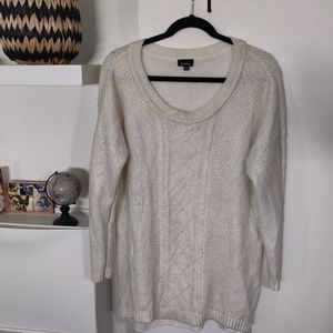 Torrid Ivory Metallic Cable Knit Sweater Size 2